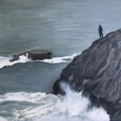 I call this painting; "Waiting on the Edge". I feel our country, experiencing the COVID virus and intense political divide is waiting in apprehension for what is to come.