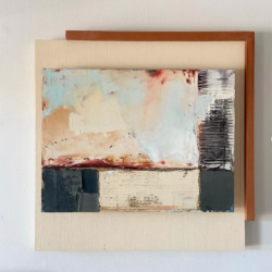 9x12 oil and cold wax on 18x18 wood panel with deconstructed redwood frame